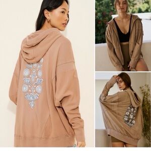 All You Love Free People Hoodie with Embroidered Design sz. large